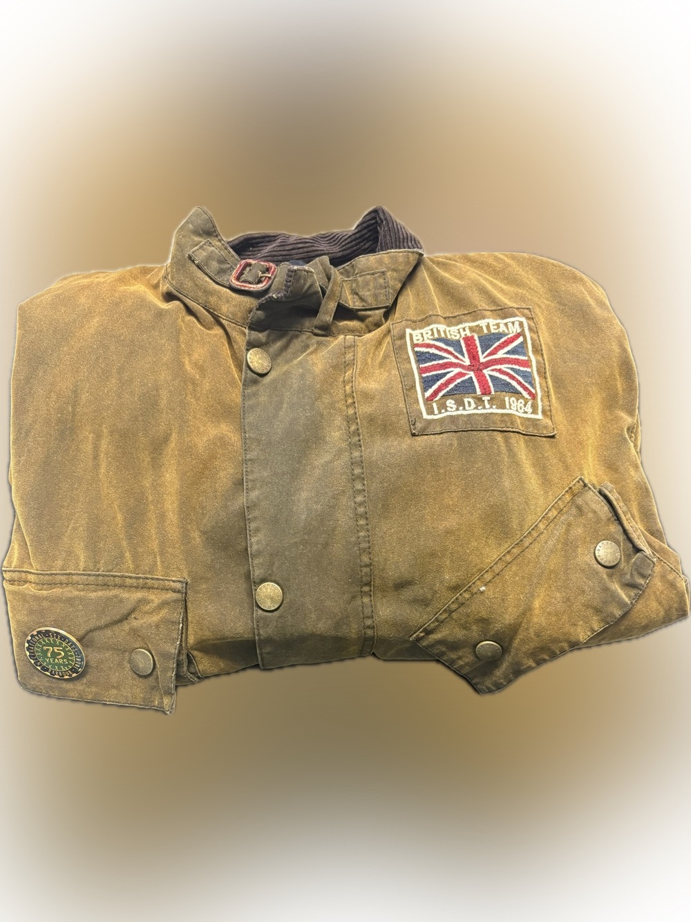 Barbour 75th Anniversary Internatio British Team Olive Waxed Cotton Field Jacket